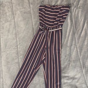 Women stripe jumpsuit